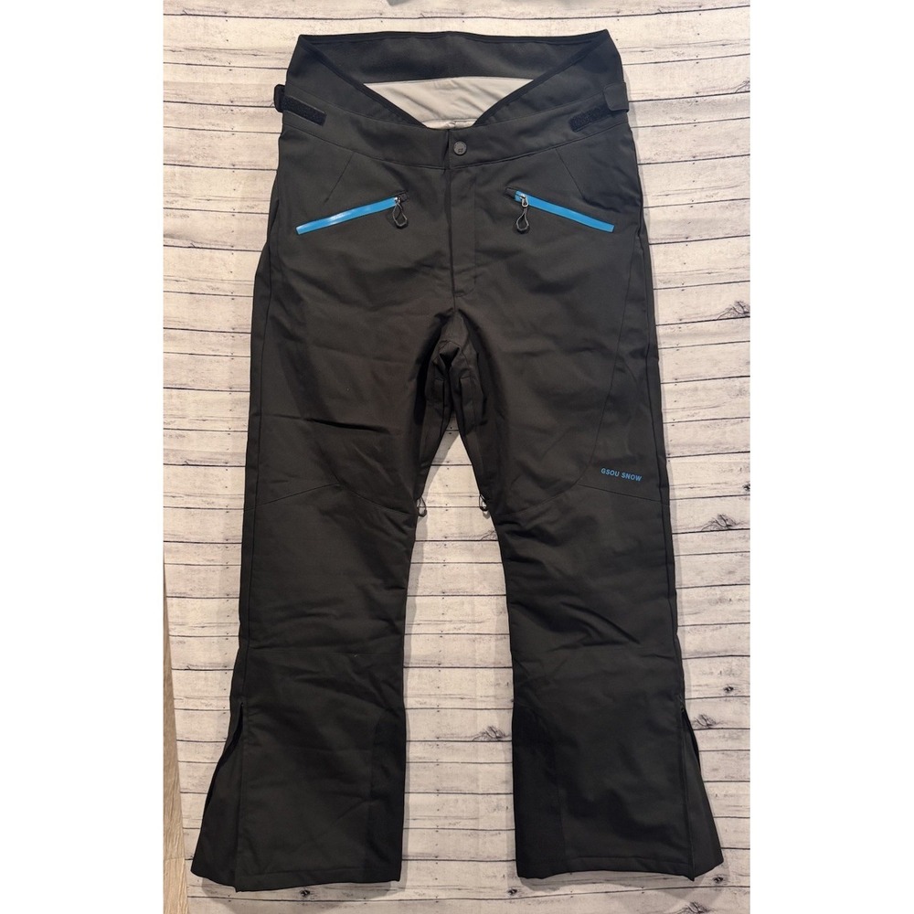 GSOU SNOW Womens Ski Pant Sz XL Black Zip Pocket Waterproof Snowboard Insulated